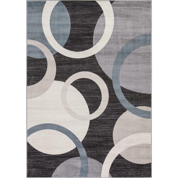 Concord Global Trading Area Rugs, 6 Ft. 7 In. X 9 Ft. 3 In. Lara Circles - Anthracite 45836
